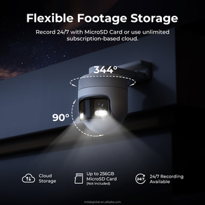 Système de caméra de sécurité extérieure panoramique 3.5K 6MP de haute qualité 180 °   Caméra rotative de détection de personnes et de véhicules par IA, WiFi, résistante aux intempéries - Product Image 3
