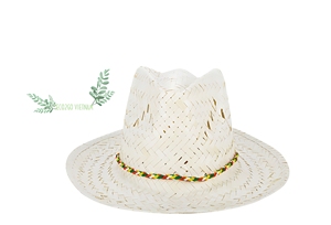 Chapeau de paille Panama unisexe pour enfants Eco2go, écologique, tendance, style cowboy, pêche, voyage, avec ruban et corde - Product Image 6