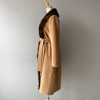 Veste en laine polaire double face respirante de luxe pour l'hiver Jxwatcher, col en fourrure de vison véritable épaisse, fermeture éclair, sur mesure pour femmes