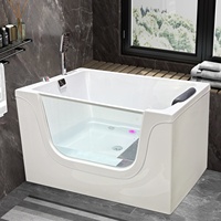 Baignoire de massage autoportante intelligente, spa, baignoire ultra-profonde, petite taille, style japonais, avec accoudoirs
