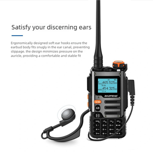 Auricular Universal <span class=keywords><strong>Baofeng</strong></span> para <span class=keywords><strong>Walkie</strong></span> <span class=keywords><strong>Talkie</strong></span>, Profesional, con Cable de Goma Electrochapado, Hebilla Plateada Tipo K, ODM - Product Image 6