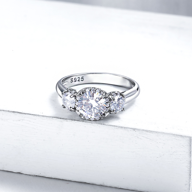 925 Sterling Silver Ring Moissanite Wedding Ring Women Fashion Jewelry