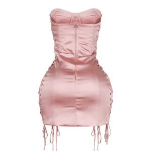Nuevo Estilo Vestido de Fiesta Sexy con Espalda Descubierta y Cordones, Vestidos de Club para Mujer, Forro de Satén, Cremallera Invisible, Vestido Mini sin Tirantes - Product Image 6