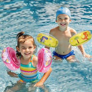 Swimbobo Zomer Kinderen Zwemmen Drijvende Kinderen Veilig Pvc Materiaal Arm <span class=keywords><strong>Float</strong></span> Armbanden Opblaasbare Zwembadring Waterarmbanden - Product Image 5
