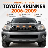 For Toyota 4Runner 2006-2009 Car Accessories LED LOGO Front Grille Honeycomb Mesh Style Front Grill Replacement With LED Lights
