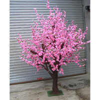 200cm Height Small Indoor Decorative Tree Fiberglass Artificial Peach Blossom Flower Tree