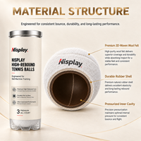Balles de tennis en feutre de laine Nisplay Premium, tissées en 3D, durables, à rebond élevé, pour machine à balles, entraînement professionnel