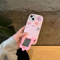 Dessin animé mignon château de feux d'artifice créatif avec miroir de maquillage housse de protection pour téléphone portable pour Iphone 16 15 14 13 Pro max