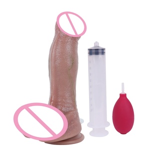 S8053-ZS Dildo de silicona suave de doble capa con cinturón de cuero para eyaculación, para orgasmo prostático y vaginal, juguetes sexuales eróticos - Product Image 4