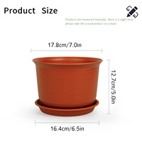 Pot de fleurs en résine PP plastique avec trou de drainage, design minimaliste, durable, capacité de 2,12 L pour la maison, le jardin et le bureau