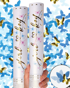 DAMAI Decorazione per Rivelazione del Sesso, Cannone di Coriandoli Blu e Rosa con Piccole Farfalle di Carta per Vendita all'Ingrosso - Product Image 1