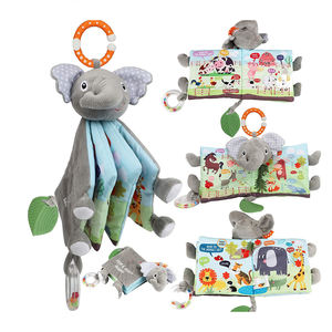 Libros para Bebés de 0 a 6 Meses, Juguetes Infantiles de Tela Suave con Forma de <span class=keywords><strong>Elefante</strong></span>, Textura Arrugada para Bebés y Niños Pequeños, Conejito de Peluche para la Dentición - Product Image 1