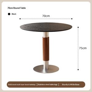 Mesa de Comedor de Madera Maciza Estilo Vintage con Estructura Metálica, Juego de Restaurante para Apartamentos, Uso Doméstico, Casas de Huéspedes, Cafeterías y Salones de Té - Product Image 6