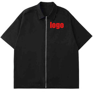 High Quality 100% Cotton <b>Zip</b> <b>up</b> <b>Men's</b> Heavyweight T-<b>Shirt</b> Designer Bulk Casual Custom DTG <b>Shirts</b> Blank and Customizable - Product Image 1