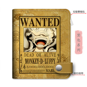 Portafoglio all'ingrosso One Piece Luffy in PU con cerniera, simpatico cartone animato giapponese per uomo - Product Image 2