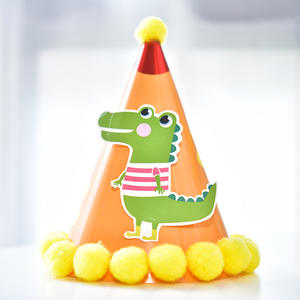 Sombrero decorativo para fiesta <span class=keywords><strong>de</strong></span> <span class=keywords><strong>cumpleaños</strong></span>, suministros coloridos con diseño <span class=keywords><strong>de</strong></span> <span class=keywords><strong>unicornio</strong></span> y cocodrilo - Product Image 5