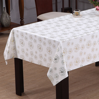 Nappe en PVC RNPT avec imprimé petits médaillons et support en tissu pour tables de salle à manger