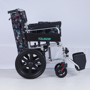 Fauteuil roulant manuel pliable Tousda, léger et portable, pour usage domestique, aide à la mobilité pour personnes âgées, avec frein en U et utilisation facile - Product Image 2