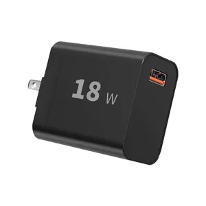 Adaptador de cargador USB de carga rápida, productos más vendidos, 2023, 18W, 1 puerto QC3.0, enchufe estadounidense