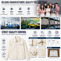Veste de travail personnalisée pour homme, crème, zippée, col rabattu, poche poitrine, poignets boutonnés – Fabricant OEM/ODM, fournisseur en gros