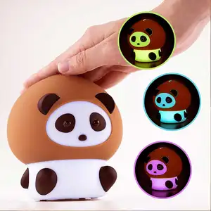 Venta caliente Night Light Panda Shape Night Light 1200mAh Capacidad de la batería Silicona suave Cute Panda Night Light