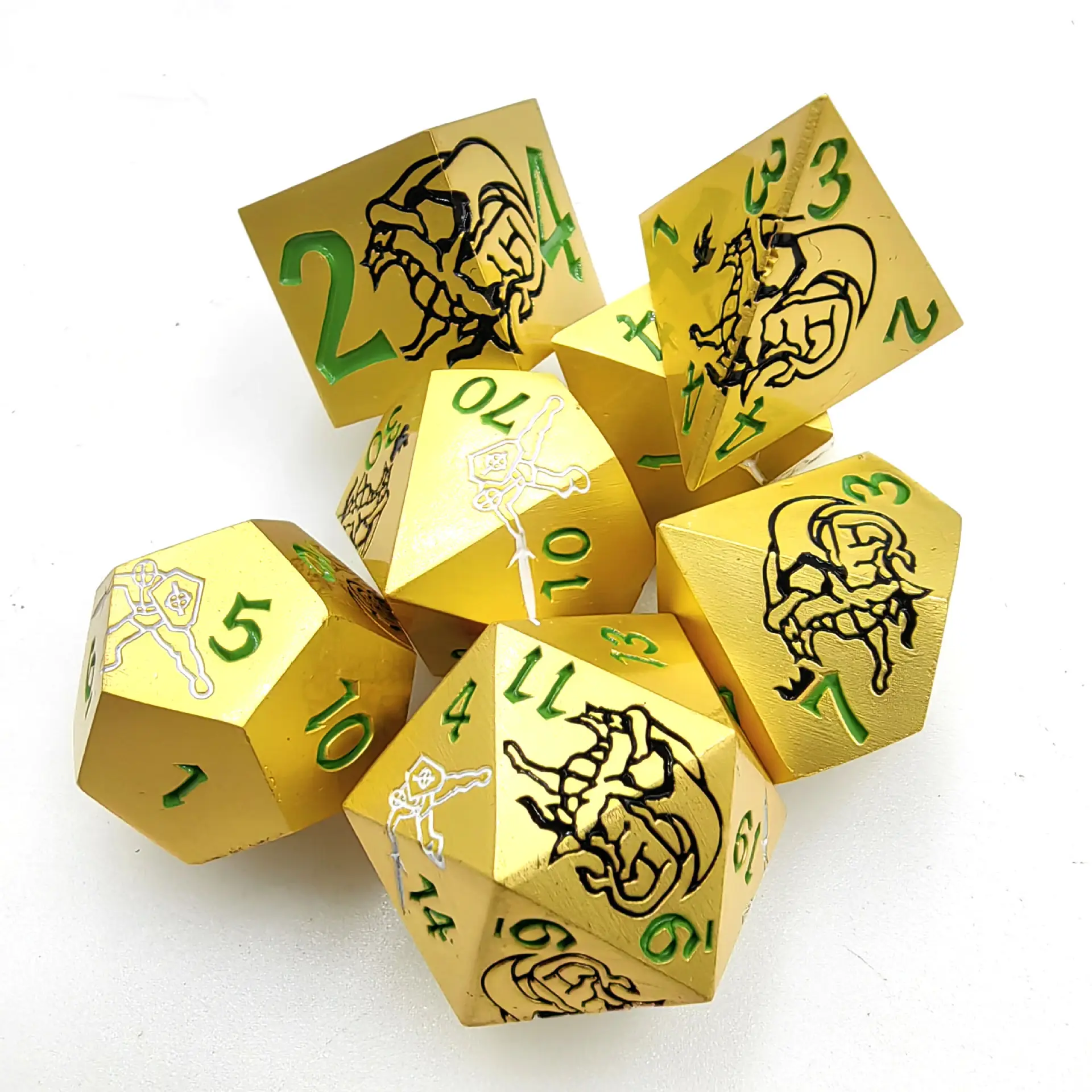Best Selling Creative Personality Solid Cool Metal Dice for Table Top Game 7Pcs Set sharp cthulhu dice Metal Polyhedral Dice Set
