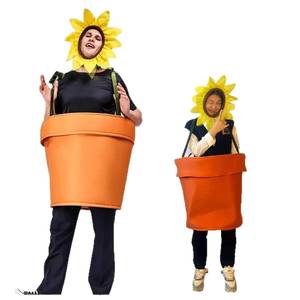 Disfraz de Girasol con Tocado para Mujer, Disfraz de Maceta de Flores para Halloween para Adultos - Product Image 5