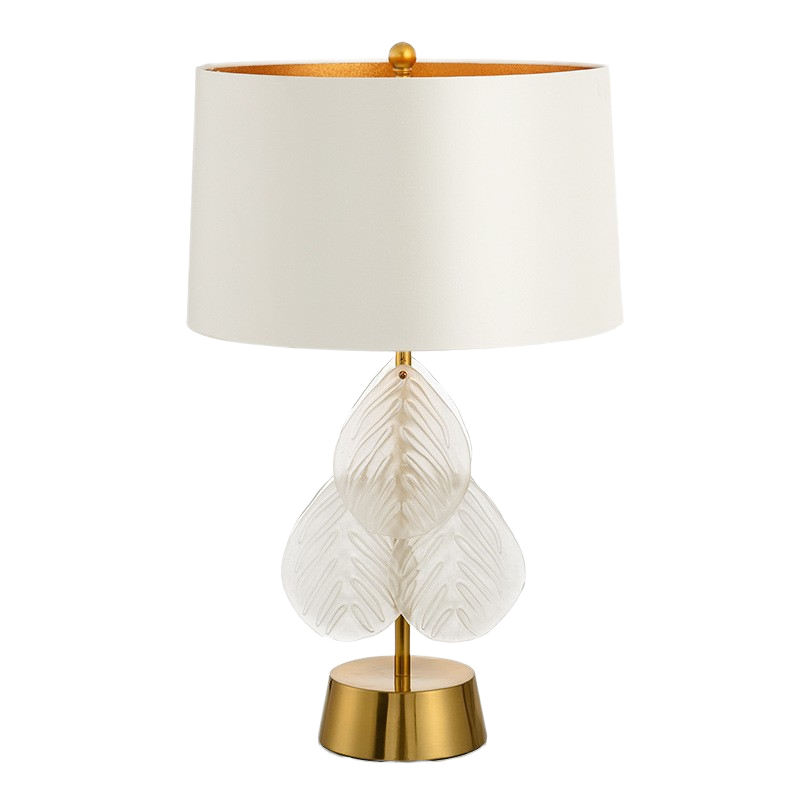 Leaf Shaped Glass Table Lamp Elegant