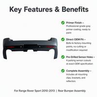 Untuk Range Rover Sport L320 2010-2013, Rakitan Bumper Belakang, Cover Bumper, Pasang Langsung, Sudah Dilapisi, Dengan Lubang Sensor Parkir LR015113