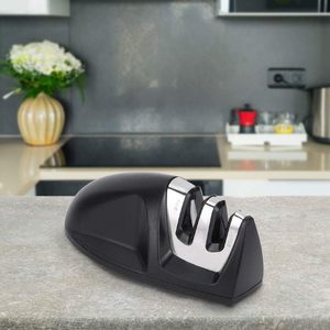 Aiguiseur de couteaux domestique à 2 étapes, noir, idéal comme cadeau - Product Image 3