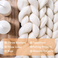 Laine Roving 3.5oz Vert Feutrage Laine-Idéal pour le feutrage à l'aiguille, le feutrage humide, le bricolage à la main | Fil épais en fibre de laine mélangée