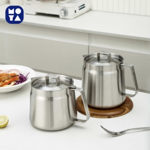Ollas de sopa y caldo de acero inoxidable con logotipo personalizado con mango de tapa de lata de manteca de cerdo, taza de almacenamiento de alimentos de cocina de fideos instantáneos, hierro no fundido - Product Image 3