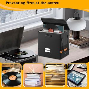 Chống Nước & Chống Cháy Có Thể Gập Lại Vinyl Ghi Lưu Trữ Hộp Nhỏ Album Organizer Với Khóa Cho <span class=keywords><strong>CD</strong></span> Lưu Trữ - Product Image 4