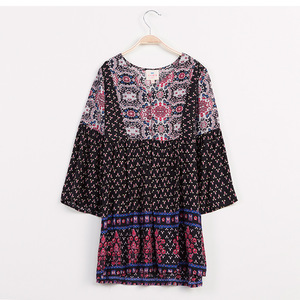 Blusas de Moda para Niñas, Cuello en V, Diseño Bohemia, Estampados, Tallas Grandes - Product Image 4