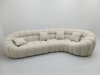 Fauteuil pivotant moderne en velours blanc, nouveau design, pouf citrouille, ensemble de meubles de salon pour hôtels