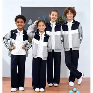 521004M Comfortabele polyester mix schooluniform voorjaar herfst activewear trainingspak voor kinderen dagelijks gebruik - Product Image 4