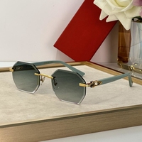 Gafas de Sol Clásicas de Diseñador 2024, Montura Cuadrada Sin Aro, Corte de Diamante, Moda, Lujo, Viajes, Conducción