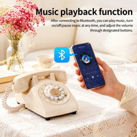 Teléfono Fijo Retro Inalámbrico ABS, Compatible con Google Assistant, Recargable por USB, Teléfono de Escritorio Vintage, Color Personalizado, 16GB