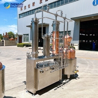 ZJ 300L Cuve en cuivre TP2 multifonctionnelle de taille moyenne avec colonne en cuivre, pompe CIP et réservoirs de collecte de spiritueux