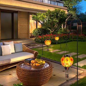 Bướm năng lượng mặt trời đèn lồng nhấp nháy ngọn lửa thủy tinh ngoài trời không thấm nước <span class=keywords><strong>LED</strong></span> ánh sáng trang trí treo khinh khí cầu năng lượng mặt trời - Product Image 5