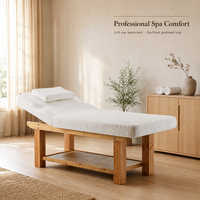 Table de massage en bois pour salon de beauté professionnel, SPA, avec dossier réglable