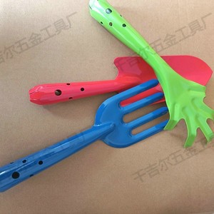 Colorful Garden Tools Set Shovel Rake For Kids Beach Play Sand Digging 3 Pieces Blue Green Red Unisex 2 To 4 Years - Product Image 1