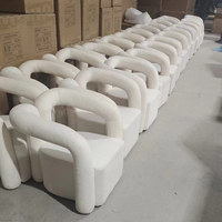 Fauteuil individuel de salon, style nordique moderne, en velours jaune, durable, pour appartement et usage hospitalier