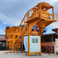 Station de mélange de béton mobile modulaire, station de mélange portable de type remorque, avec un silo à ciment pour les projets de construction