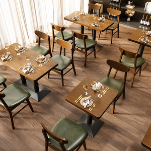 Ensemble table et banquette de café en vert <span class=keywords><strong>bambou</strong></span>, banquette cannelée, chaise à dossier arqué, table à plateau pour salon de réception et galerie supérieure - Product Image 3
