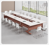 Table de conférence pliable, mobile et modulaire, petite table de réunion et de formation scolaire, chaises rectangulaires, configuration libre