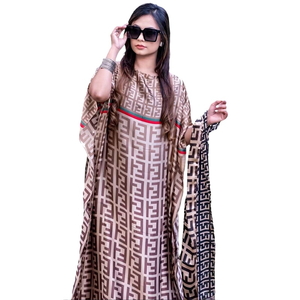 2024 Hot Selling Ladies Designer Silk Scarf Dress Luxury Muslim Long Scarf Women's African <strong>Kaftan</strong> - Product Image 1