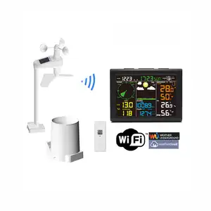 Ft0830 Wifi Weerstation Met Individuele Temperatuur Vochtigheid Regenval Windsensoren Die 8 Kanalen Hoge Lage Alarm Ondersteunen