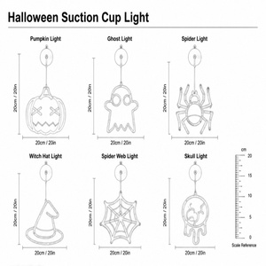 Lumières d'Halloween pour fenêtres et portes, décorations de fête à domicile, à piles, avec ventouse puissante, pour intérieur - Product Image 2