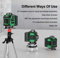 Niveau laser numérique industriel vert JSFANSTAR SN, ligne croisée 4D, auto-nivelant 360°, télécommande, batterie 18650, garantie 1 an, 532nm, 2mm